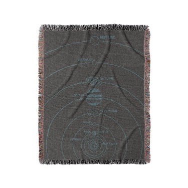 Solar System Charcoal & Teal in Medium (50" x 60") Size