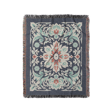 Eugina Seafoam & Navy in Medium (50" x 60") Size