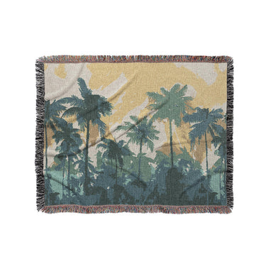 Sunset Palms Green & Orange in Medium (50" x 60") Size