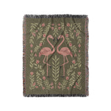 Flamingo Friends Sage Green in Medium (50" x 60") Size