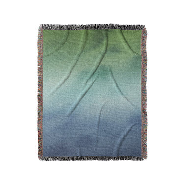 Micah Watercolor Blue & Green in Medium (50" x 60") Size