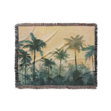 Sunset Palms Green & Orange in Medium (50" x 60") Size
