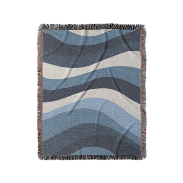 Sinuous Navy Monochrome in Medium (50" x 60") Size