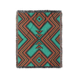 Pancho Turquoise & Vermillion in Medium (50" x 60") Size