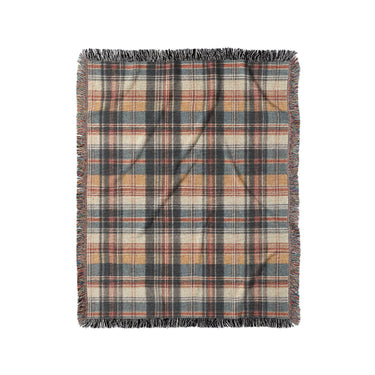 MacPherson Plaid Navy & Gold in Medium (50" x 60") Size