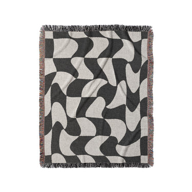 Twyla Checkered Black & White in Medium (50" x 60") Size