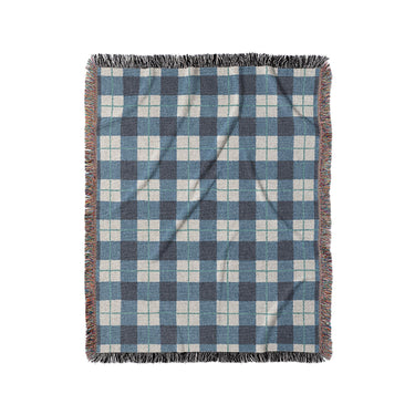 Wallace Plaid Blue & Teal in Medium (50" x 60") Size