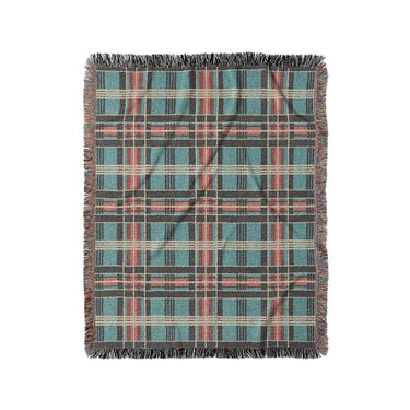 Ferguson Plaid Teal Red in Medium (50" x 60") Size