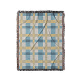 Monroe Plaid Blue & Yellow in Medium (50" x 60") Size