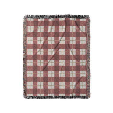 Wallace Plaid Maroon & Gold in Medium (50" x 60") Size