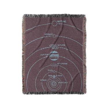 Solar System Burgandy & Powder Blue in Medium (50" x 60") Size