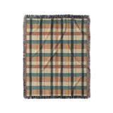 Brenton Plaid Taupe Teal in Medium (50" x 60") Size