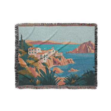 Mediterranean Cliffside Village in Medium (50" x 60") Size