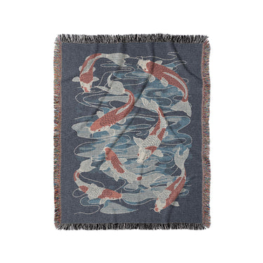 Koi Pond Blue in Medium (50" x 60") Size