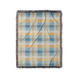 Monroe Plaid Blue & Yellow in Medium (50" x 60") Size
