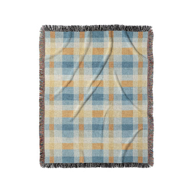 Monroe Plaid Blue & Yellow in Medium (50" x 60") Size