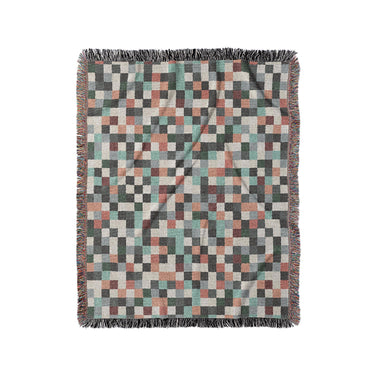 Pixel Mosaic Multicolor Earthtone in Medium (50" x 60") Size