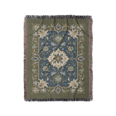 Miriam Navy & Olive Green in Medium (50" x 60") Size