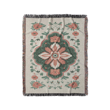 Meave Sage Green & Rose in Medium (50" x 60") Size