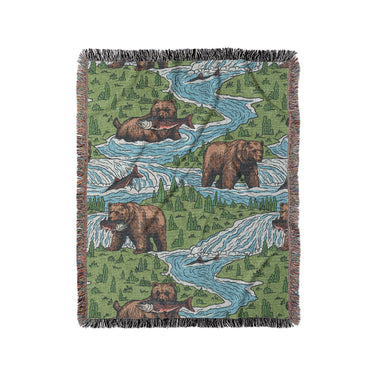 Bears Catching Salmon in Medium (50" x 60") Size