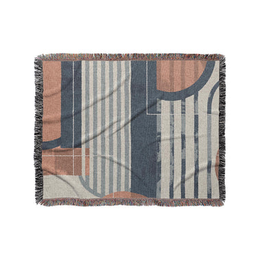 Gordian Navy & Orange in Medium (50" x 60") Size