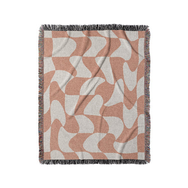 Twyla Checkered Coral in Medium (50" x 60") Size