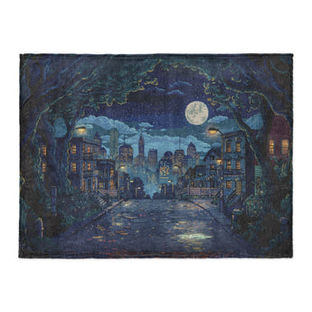 8 Bit Uptown Twilight Skyline in Large (60" x 80") Size