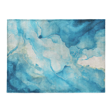 Zephyr Watercolor Azure Blue in Large (60" x 80") Size