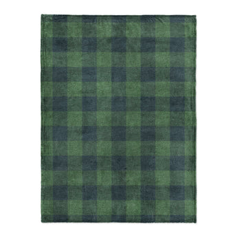 Buffalo Plaid Green Navy in Large (60" x 80") Size