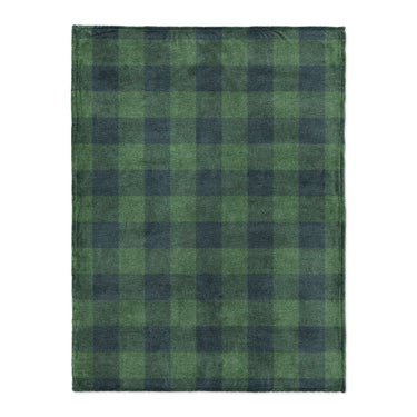 Buffalo Plaid Green Navy in Large (60" x 80") Size