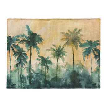 Sunset Palms Green & Orange in Large (60" x 80") Size