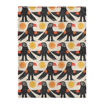 Tribal Birds Ivory in Large (60" x 80") Size