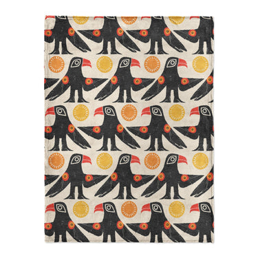 Tribal Birds Ivory in Large (60" x 80") Size