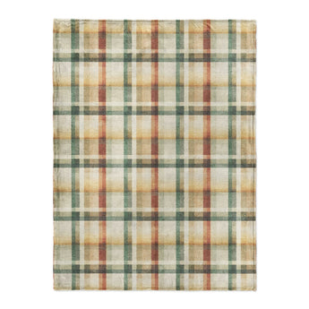 Madras Plaid Taupe Green in Large (60" x 80") Size