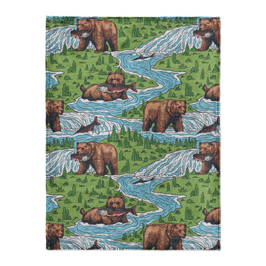 Bears Catching Salmon in Large (60" x 80") Size