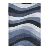 Sinuous Navy Monochrome in Large (60" x 80") Size