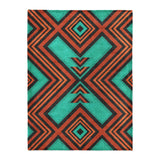 Pancho Turquoise & Vermillion in Large (60" x 80") Size