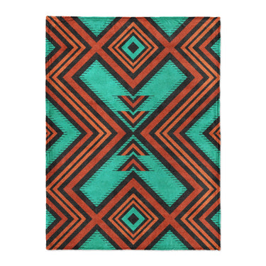 Pancho Turquoise & Vermillion in Large (60" x 80") Size
