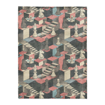 Harmon Surreal Check Blue & Pink in Large (60" x 80") Size