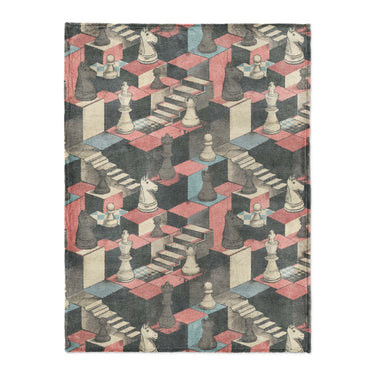 Harmon Surreal Check Blue & Pink in Large (60" x 80") Size