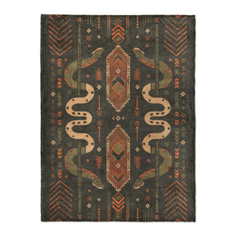 Ophidian Snakes Green & Orange in Large (60" x 80") Size