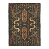 Ophidian Snakes Green & Orange in Large (60" x 80") Size