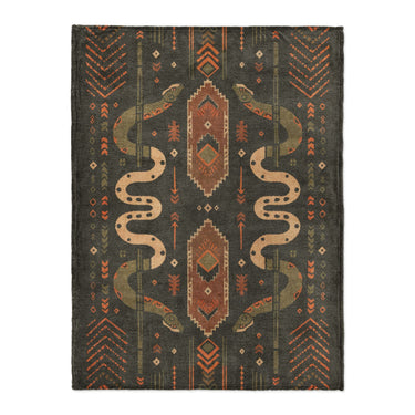 Ophidian Snakes Green & Orange in Large (60" x 80") Size