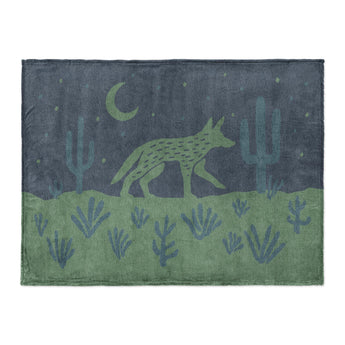 Desert Coyote Midnight Blue & Sage Green in Large (60" x 80") Size