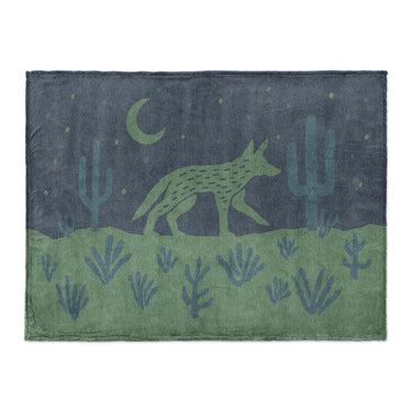 Desert Coyote Midnight Blue & Sage Green in Large (60" x 80") Size