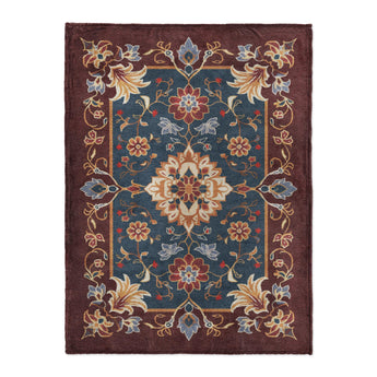 Miriam Navy & Burgandy in Large (60" x 80") Size