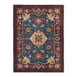 Miriam Navy & Burgandy in Large (60" x 80") Size