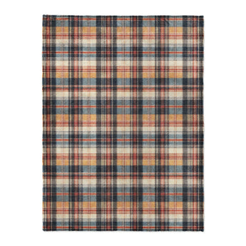MacPherson Plaid Navy & Gold in Large (60" x 80") Size