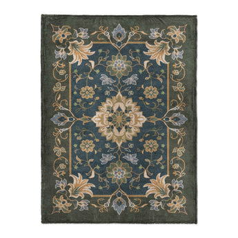 Miriam Navy & Olive Green in Large (60" x 80") Size