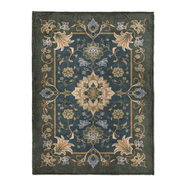 Miriam Navy & Olive Green in Large (60" x 80") Size